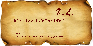 Klekler László névjegykártya