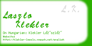 laszlo klekler business card